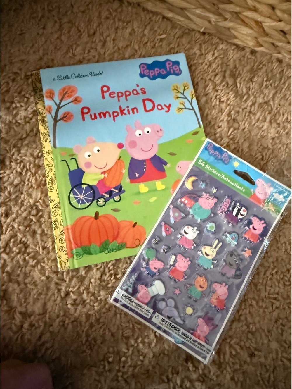 Peppa’s pumpkin little golden book and sticker set cartoon